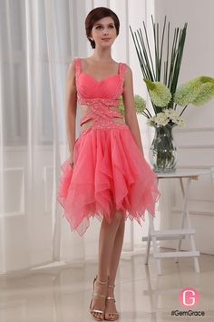 Beaded watermelon cutout short dance party dress Prom Chiffon Dress With Ruched Bodice, Pink Chiffon Dress With Sweetheart Neckline, Chiffon Evening Dress With Sweetheart Neckline, Chiffon Sweetheart Neckline Dress For Prom Season, Sweetheart Neckline Chiffon Dress With Fitted Bodice For Prom, Chiffon Dress With Sweetheart Neckline For Prom, Chiffon Party Dress With Sweetheart Neckline And Fitted Bodice, Chiffon Dresses With Sweetheart Neckline For Debutante Ball, Graduation Gown