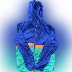 I Am Selling This Stylish Wind Breaker Jacket. I Love It But It Has Gotten Too Small. Worn Twice Practically Brand New Blue Sporty Nylon Outerwear, Blue Nylon Outerwear For Fall, Casual Blue Windbreaker For Winter, Fall Windbreaker For Streetwear In Blue, Fall Blue Windbreaker For Streetwear, Blue Windbreaker For Fall Streetwear, Blue Sporty Windbreaker With Pockets, Blue Fall Windbreaker For Streetwear, Casual Blue Windbreaker For Streetwear