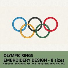 Olympic rings embroidery design instant download