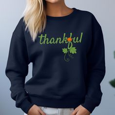 This elegant thankful sweatshirt is an amazing gift for any woman. Whether you're heading to a pumpkin patch, sipping hot apple cider by the fire, or strolling through the crisp autumn woods, it's the perfect companion. Pair it with your favorite jeans, leggings, or a skirt to create a look that's both cozy and captivating and be prepared to hear a lot of complements. DETAILS Our sweatshirts are super SOFT and super COMFY. They are the perfect choice for colder months and are ideal for any situa Long Sleeve Sweatshirt For Fall Gift, Crew Neck Sweater For Fall - Great As Gift, Crew Neck Sweater As Fall Gift, Cotton Sweater For Fall, Perfect As A Gift, Cotton Sweater As Fall Gift, Fall Letter Print Sweatshirt For Gift, Fall Letter Print Sweatshirt Gift, Fall Letter Print Sweatshirt As A Gift, Thankful Sweatshirt