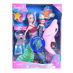 barbie doll with dolphin and dolphins in the packaging for their new toy set, which is also