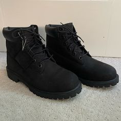 Unworn Black Timberland 6-Inch Waterproof Boot Men’s/Youth Size 5.5 Women’s Size 7.5 Waterproof Ankle-high Boots For Streetwear, Waterproof Boots With Round Toe For Streetwear, Waterproof Boots For Streetwear With Round Toe, Waterproof Streetwear Boots With Round Toe, Classic Waterproof Ankle-high Work Boots, Casual Black Waterproof Boots With Reinforced Toe, Classic Black Lace-up Waterproof Boots, Rugged Black Ankle-high Waterproof Boots, Black Ankle-high Work Boots For Outdoor Activities