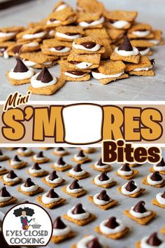 mini s'mores bites on a baking sheet