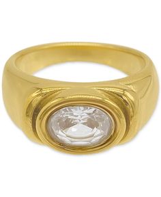 in stock Classic Gold Crystal Ring, Classic Gold Signet Ring With Center Stone, Classic Gold Crystal Ring With Center Stone, Classic Yellow Gold Crystal Ring For Formal Occasions, Crystal Ring, Crystal Rings, Fashion Watches, Gold Rings, Jewelry Watches