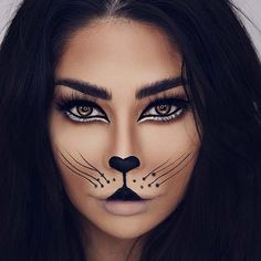 41 Easy Cat Makeup Ideas for Halloween - Page 4 of 4 - StayGlam Nem Halloween Makeup, Carnaval Make-up, Halloween Makeup Clown, Cute Halloween Makeup, Halloween Makeup Diy