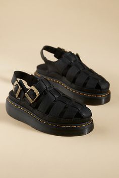 Leather upper Synthetic insole, sole Buckle styling Imported | Archive Fisherman Sandals by Dr. Martens in Black, Women's, Size: 10, Leather at Anthropologie Doc Martens Fisherman Sandals, Fisherman Sandals Outfit, Fisherman Sandals Women, Zapatos Mary Jane, Mommy Outfits, Fisherman Sandals, Sandals Outfit, Shoe Shine, Swag Shoes