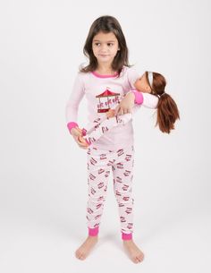 Have your little ones style effortlessly with their dolls in the Matching Girl & Doll Cotton Pajamas! Each imported set is made from soft cotton and tagless labels to protect your child’s skin from scratches. Pajamas consist of a long-sleeved shirt with pants, both with ribbed cuffs to ensure a slim fit. We offer numerous styles ranging from carousel light pink and cow red, be sure to find an outfit perfect for your child. Products include a miniature set for dolls 18 inches in length, allowing Pajama Fits, Long Sleeve Pajamas, Miniature Set, Red Pajamas, Cotton Pajamas, Pink Ballerina, Matches Fashion, Cotton Pyjamas, Girls Pajamas