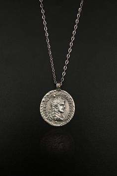 Dive into the captivating allure of ancient history with our Ancient Roman Emperor Coin Necklace. This stunning piece of jewelry is not just an accessory, it's a conversation starter, a tangible piece of history that you can wear. Our Ancient Roman Emperor Coin necklace is a statement piece that is sure to captivate the interest of everyone around you. Meet the Safran family with the most beatiful necklace and jewelry. Have a look in our store to see handmade necklace, silver pendant, unisex pen Ancient Necklace, Ancient Roman Jewelry, Roman Jewelry, Roman Emperor, Roman Coins, Women Necklace, Silver Plated Necklace, Ancient Romans, Coin Necklace