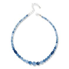 Jay King Sterling Silver Blue Opal Bead 18" Necklace  Bring out the blue in your eyes or a favorite outfit when you accessorize with these beautiful, blue opal beads. The handcrafted necklace features pretty pastel blue stones with white inclusions for a fun, fashionable look we think you'll love!       Approx. 18"L x 7/16"W with 2-3/4" extender     Stamped .925     Hook closure   Stone Information       All sizes and weights approximate     Stabilized Clarity-Enhanced Blue Opal - Faceted round Elegant Blue Hand-strung Beaded Necklaces, Blue Beaded Rondelle Necklaces, Blue Rondelle Necklace With Faceted Beads, Blue Faceted Rondelle Beaded Necklaces, Elegant Hand-strung Blue Beaded Necklaces, Blue Faceted Round Bead Necklaces, Blue Faceted Necklaces With Round Beads, Blue Necklaces With Faceted Round Beads, Adjustable Single Strand Sapphire Necklace