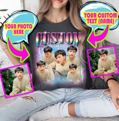 ✏️ Customizable TShirt: Design your own t-shirt with personalized text, images, or graphics for a unique look. 🎨 Custom Name Shirt: Add a personal touch by customizing a t-shirt with any name, perfect for gifts or casual wear. 👕 Custom Men's T-Shirts: Create stylish custom t-shirts for men, tailored to their style with personalized designs. 💝 1 Year Anniversary Gift for Boyfriend: Celebrate your anniversary with a custom-made shirt that reflects your love story. ❄️ Crewneck: Stay cozy with a custom crewneck sweatshirt, perfect for layering and personal designs. 🎂 Custom Birthday Tee: Celebrate birthdays with a custom birthday tee designed specifically for the occasion. 🤗 Gift for Friends: Surprise your friends with a thoughtful, custom-designed t-shirt that reflects your bond. 📸 Phot Rap Shirt, Custom Tee Shirts, Rap Tee, Birthday Tee, Custom Shirt, Mens Birthday Gifts, Custom Birthday, Custom Tees, Mode Vintage