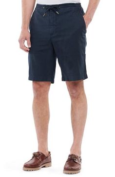 Refresh your warm-weather looks with these breezy shorts crafted from a cotton-linen blend that's lightweight, breathable and naturally moisture-wicking. Elastic/drawstring waist 55% linen, 45% cotton Machine wash, tumble dry Imported Orlebar Brown, Hudson Jeans, Mens Denim Short, Chino Shorts, Cotton Shorts, Hugo Boss, Cargo Shorts, Stretch Cotton, Warm Weather