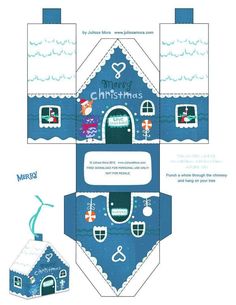 an origami christmas house is shown with instructions to make it out of paper