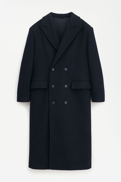 Classic Black Oversized Wool Coat, Black Structured Wool Coat, Oversized Black Wool Pea Coat, Tailored Coat, Next Fashion, Black Coat, Wool Coat, Double Breasted, Wool Blend