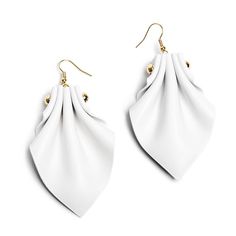 two pairs of white leather earrings