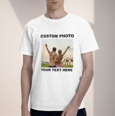 Photo Shirt, Custom Shirt With Photo, Custom Photo Shirt, Custom T-Shirt Graphic, Picture Shirt, Custom Logo Shirt, T-shirt Photo, Photo Tee, Custom Shirt, Gift for Him, Shirt Design, Custom T Shirt, Personalized Shirt, Custom Unisex Shirts, Custom Printing T-shirts, Tee Custom SIZING & MATERIALS Printed on Unisex T- Shirt for a relaxed fit; the fabric brings extra coziness to your wardrobe while the relaxed fit makes it an excellent daily choice. 100% combed and ring spun cotton Heather colors contain polyester Fabric weight: 5.2 oz (150 g/m2) How To Order 1-) Choose your t-shirt size and color 2-) Click add to cart. You can go back to add more product 3-)Click "Proceed to check out" 4-)When you check out, you can add a note to seller for any request Short Sleeve Shirt With Sublimation Print, Customizable Crew Neck Tops For Summer, Customizable Graphic Tee For Summer, Customizable Crew Neck T-shirt For Summer, Logo Shirt, T Shirt Photo, Photo Photo, Custom Shirt, Unisex Shirts