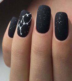 Black And White Nail, Black Nails With Glitter, Nagellack Trends, Black Nail Designs, White Nail, Nail Designs Glitter, Cute Nail Designs