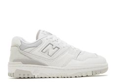 Wmns 550 'White Grey' - New Balance - BBW550CB - white/rain cloud/light aluminum | Flight Club Shoe Aesthetic, New Balance Shoe, Shoes For School, Back To School Shoes, Dr Shoes, Pretty Shoes Sneakers, Flight Club, Unique Sneakers, Rain Cloud