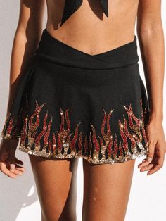 PRE-ORDER / BLAZE SEQUIN SPARKLE TENNIS SKIRT / SHORTS COMBO Festival Skirt, Festival Skirts, Festival Shorts, Jupe Short, Skirt Shorts, Tennis Skort, Dance Skirt, Into The Night, Diy Clothing