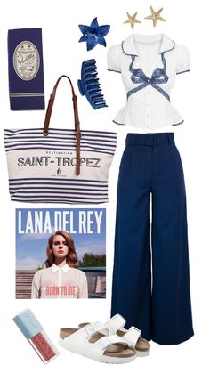 blue beach outfit inspo #ootd #aesthetic #coastalgrandaughter #beach #blue #white #lanadelrey #borntodie #outfit #inspo Blue Beach Outfit, Ootd Aesthetic, Beach Blue, Blue Beach, Lana Del Rey, Beach Outfit, Blue White, Cute Outfits, Ootd