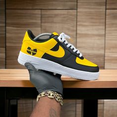 Custom Wu-Tang Themed AF1s - Kiaun's Customs LLC Cool Nike Shoes, Pickle Rick, Nike Shoes (men), Nike Jordan Retro, Air Shoes, Custom Painted Shoes, Custom Nike Shoes, Custom Nike, Wu Tang