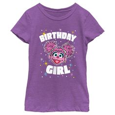 Celebrate in magical style with the Sesame Street Birthday Girl Abby Cadabby T-Shirt! This enchanting purple berry tee is perfect for any young fan celebrating her special day.

- Color: Purple Berry
- Size: Medium
- Material: Cotton blend
- Gender: Female
- Age Group: Kids

Featuring the beloved character Abby Cadabby surrounded by colorful stars and sparkles, this shirt proudly displays "Birthday Girl" in bold white lettering. Officially licensed, it captures the spirit of Sesame Street, ensur Seaseme Street, Street Apparel, Tv Clothes, Abby Cadabby, Trending Graphic Tees, Sesame Street Birthday, Girls Graphic Tee, Sleeve Packaging, Graphic Tee Design