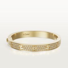 Cartier Love Bracelet Diamond, Cartier Diamond Bracelet, Chopard Earrings, Cartier Gold, Pave Bracelet, Cartier Panthere, Bracelets Design, Bracelet Love, Bracelets Gold Diamond