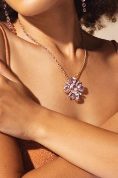 Irene Neuwirth gemmy gem mosaic kunzite diamond necklace in rose/white gold. 18k rose and white gold 38.45cts kunzite, 0.64cts diamonds 18" Luxury Kunzite Yellow Gold Jewelry, Luxury Kunzite Jewelry In Yellow Gold, Irene Neuwirth Jewelry, Irene Neuwirth, Delicate Chain, Fine Jewels, Gold Polish, Rose Gold Necklace, Jewelry Lover