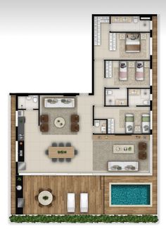 the floor plan for an apartment with two bedroom, one bathroom and another living room