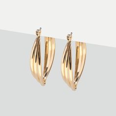 Oval Gold Hoop Earrings | Simply Whispers Golden Hoops, Dressing Up, Order Up, Less Is More, Gold Hoop, Gold Hoop Earrings, Casual Look, Huggies Earrings, Pearl White