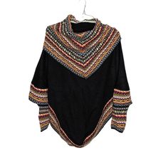 Luxury Alpaca Cloud Poncho - Cosas y Punto Bohemian Shawl For Fall Layering, Cozy Multicolor Poncho, Black Bohemian Sweater For Layering, Casual Oversized Multicolor Poncho, Traditional Black Cape For Fall, Bohemian Knitted Winter Cape, Bohemian Knitted Cape For Winter, Black Knitted Poncho One Size, Black Knitted One-size Poncho