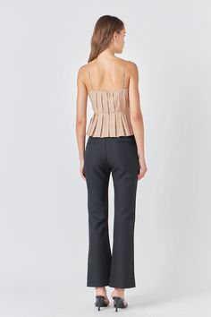 Elevate your everyday look with our stunning Pleated Peplum Top. The delicate peplum detail with pleated design adds a touch of femininity to this versatile piece. The adjustable spaghetti straps ensure a perfect fit while the lining offers maximum comfort. Whether you're dressing up for a night out or dressing down for a casual day this top is a must-have in your wardrobe. Don't miss out on this trendy essential! Peplum Pleated Adjustable spaghetti strap Lining Back zipper Hand wash cold Do not Top Sales, Dressed Down, Everyday Look, Peplum Top, Must Haves, Spaghetti Strap, Fashion Forward, Night Out, Spaghetti