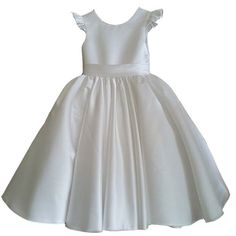 Flower Girl Dress Elegant Ruffled Baptism Dress For Party, Elegant First Communion Dress With Ruffles, Elegant Princess Dress With Ruffles For First Communion, White Ruffled Princess Dress For First Communion, White Princess Dress With Ruffles For First Communion, White Ruffled Pageant Dress For First Communion, Elegant Ruffled Pageant Dress For First Communion, White Pageant Dress With Ruffles, Elegant White Pageant Dress With Ruffles