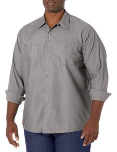 PRICES MAY VARY. Imported Six buttons plus gripper at neck closure CLASSIC COMFORT: This poly/cotton blended 7-button shirt is lightweight and made for all day comfort, featuring a lined 2-piece collar with sewn-in permanent stays & button closure & button-thru hex style pockets with a pencil stall on the left pocket TRIED & TRUE DURABILITY: Touchtex Technology means breathability, moisture wicking, strong color retention, and stain-resistance in a soft-feeling fabric. When washed, it actually r Long Sleeve Work Shirt, Chef Work, Red Kap, Duluth Trading Company, Safety Clothing, Leather Apron, Soft Feeling, Duluth Trading, Work Shirt