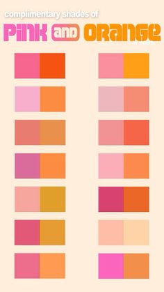 the complementary shades of pink and orange are shown in this color scheme, which is very similar to each other