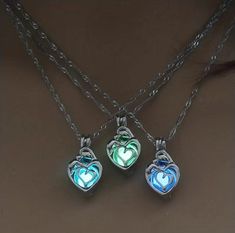 New Glowing Heart Glow in the Dark necklace with moonlight stone FREE same day SHIPPING Melissa Mccracken, Glowing Heart, Glow In The Dark Necklace, Dark Necklace, Glowing Necklace, Cool Necklaces, Dress Jewelry, In The Dark, Pretty Things