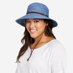 Women's Packable Straw Hat - Wide Brim | Eddie Bauer Lightweight Short Brim Bucket Hat For Vacation, Lightweight Bucket Hat With Curved Brim For Vacation, Lightweight Curved Brim Bucket Hat For Vacation, Lightweight Adjustable Sun Hat For Outdoor, Wide Brim Adjustable Fit Sun Hat For Outdoor Activities, Lightweight Brimmed Sun Hat For Outdoor, Adjustable Wide Brim Sun Hat For Outdoor Activities, Lightweight Wide Brim Hat For Outdoor Activities, Adjustable Travel Hat