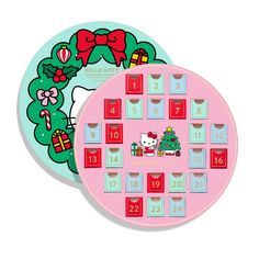 a hello kitty christmas calendar on a white background