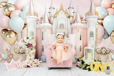 Birthday Backdrop Design, Pink Princess Castle, Castle Birthday, Castle Party, Brick Backdrops, Disney Princess Birthday Party, Princess Theme Birthday, 4 Birthday, Backdrop Photography