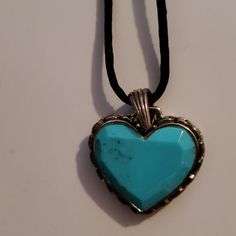 Nwt: Barse Sterling Silver Turquoise Heart Necklace Smoke Free And Pet Free Home