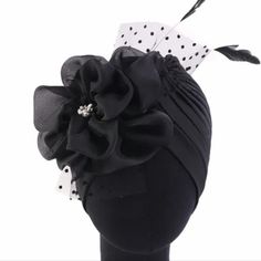 These Vintage Like Turbans Are Unique And Beautiful!, Comfortable And Convenient! They're Perfect For Bad Hair Days, And Tines Or Events Where You Just Don't Have The Time Or Energy To Invest, Or To Sit In The Beauty Salon......Or Running Late For A Black Tie Or Dressy Event, Church, Work, Etc. It's A Great Fascinator For The Kentucky Derby, Horse Races, Tea And Cocktail Parties.....Especially For Chemotherapy Patients And Those Experiencing Alopecia. Adjustable Black Hair Accessories For Spring, Black Hair Accessories For Evening In Spring, Black Hair Accessories For Spring Evening Events, Black Summer Party Headband, Adjustable Black Headband For Spring, Fitted Black Hair Accessories For Kentucky Derby, Black Spring Headband Fascinator, Adjustable Chic Headband Headscarf, Black Spring Fascinator Headband