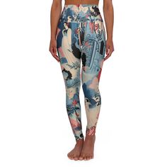 "These skinny fitting high-waisted yoga leggings will take you from workout to store run in comfort and style. They are fully customizable with an all-over print that adds an instant pop to any athleisure wardrobe. Note: Runs small, consider sizing up! 83% Polyester, 17% Spandex Skinny fit Outside seam thread is color-matched to design Interior white seam thread Double layer waistband Please note: Slightly see-through when stretched. Some of the undyed white underneath material may become visibl High Waist Multicolor Leggings For Yoga, Multicolor High Waist Leggings For Yoga, Multicolor Athleisure Yoga Pants For Pilates, Printed Fitted Sporty Activewear, Printed Fitted Athleisure Activewear, Casual Athletic Fit Leggings For Pilates, Athletic Fit Leggings For Pilates, Printed Stretch Sporty Activewear, Printed Stretch Activewear For Athleisure