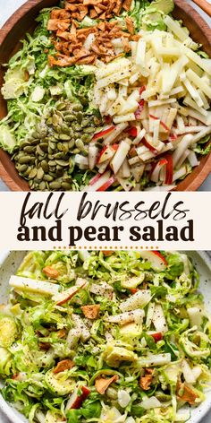 two pictures showing different types of salads and what they mean to be eaten in them