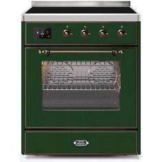 ILVE - Majestic II Series - 30 Inch Electric Freestanding Single Oven Range (UMI30NE3) - Emerald Green with Bronze Trim Ilve Majestic, Ilve Range, Kitchen Centerpiece, Induction Range, Dual Fuel Ranges, Iron Grate, Green Chrome, 4 Elements, Single Oven