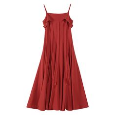 Beach Outfit Niche Retro Red Slip Dress Material: Polyester Style: Sweet, Boho Size: S Color: Red Applicable Scene: Leisure, Daily,Vacation Boho Red Dress, Outfit Niche, Red Boho Dress, Red Slip Dress, Dress Material, Dress Materials, Beach Outfit, Red Dress, Slip Dress