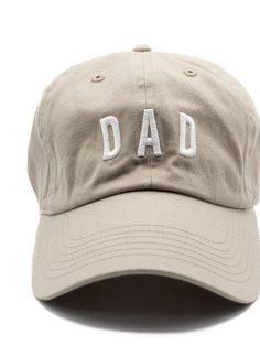 a dad hat with the word dad embroidered on it