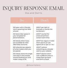 Inquiry response email for photographers: do's and don't's Email Response Templates, Email Responses, Improve Writing Skills, About Me Page, Posing Tips, Email Marketing Strategy, Business Communication, Bullet Journal Inspiration, Writing Skills