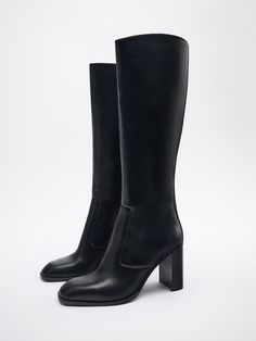 Vanessas 2023 Women Knee High Boots Genuine Leather High Heels Heeled Leather Boots, Women Knee High Boots, Black Knee Boots, Leather High Heel Boots, Spring Break Outfit, Knee High Heels, Leather Boots Heels, Winter Shoes For Women, Early Spring Outfits