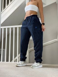 Amazing Vintage Adidas Loose Fit Training Track Pants  ❤️🔥 ⚡️⚡️ Specifics: Drawcord waist, side pockets, good condition check 4th pic, DM for more info. 📌 Measurements:  Tag says  16uk, easy fit for comfortable range of motion. 28" inner length 💙 Modelled on size 8, 5'4" as shown ✅ QUICK DISPATCH  #joggers #sportswear #tracksuitbottoms #baggypants #adidas ------------------------------------------------------------- PLEASE READ: Overall GOOD vintage condition but please be aware that all vint Affordable Adidas Jogging Bottoms, Blue Track Pants Outfit, Track Pants Outfit Women, Blue Track Pants, Track Pants Outfit, Tracksuit Bottoms, Vintage Adidas, Range Of Motion, Baggy Fits