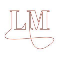 the letter lm is drawn in red on a white background