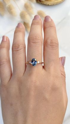 Flower Setting, Diamond Pendants Designs, Blue Engagement Ring, Gold Rings Fashion, Sapphire Engagement Ring Blue